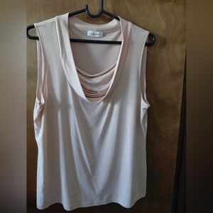 Calvin Klein Women's Blush Sleeveless Drape Neck Top